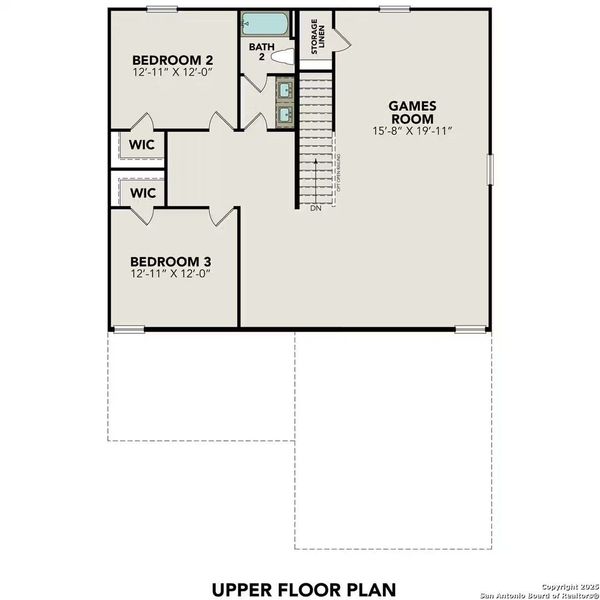 2D floor plan layout of this home in Comanche Ridge, San Antonio, TX (Image 3).