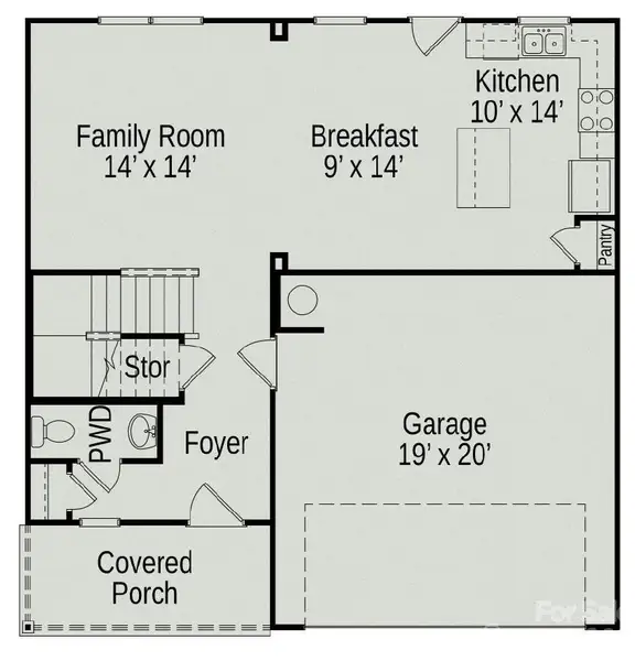 2D floor plan layout of this home in Catawba Trace, Catawba, NC (Image 3).