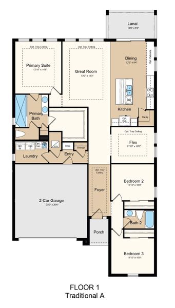 2D floor plan layout of this home in Timber Ridge, Plant City, FL (Image 3).