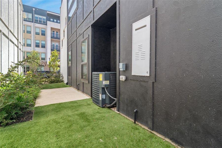 Private gated side yard