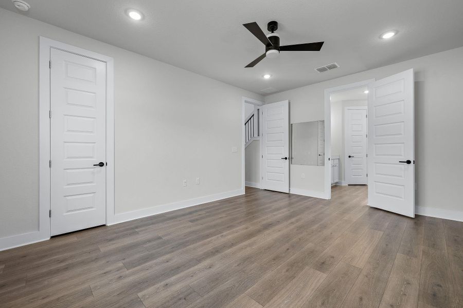 Large master with a walk-in closet (door to the left)