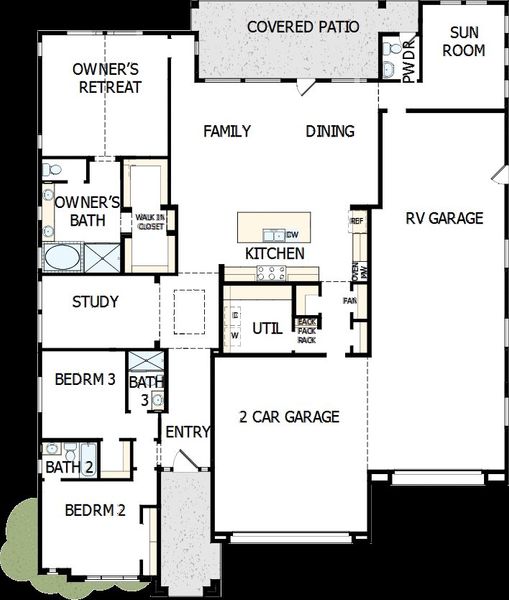 2D floor plan layout of this home in Alta at Verrado Regent Hills, Buckeye, AZ (Image 4).