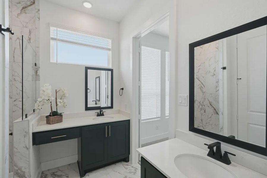 Furnished interior view inside a new home in Centero at Stone Oak, San Antonio (Image 28).