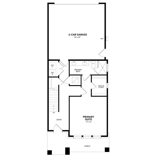 2D floor plan layout of this home in Urban Homes at Easton Park, Austin, TX (Image 4). 2D floor plan layout of this home in Urban Homes at Easton Park, Austin, TX (Image 4).