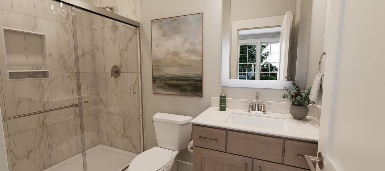 Representative furnished interior of a home built from the Cora - Midtown Collection by Baker Residential in Atwater Station - Midtown Collection, Fuquay Varina (Image 23).