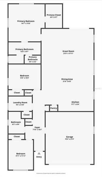 2D floor plan layout of this home in Grand Oaks, Gainesville, FL (Image 5).