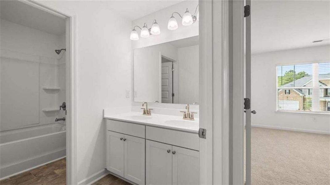 Furnished interior view inside a new home in Water Oak Estates, Lawrenceville (Image 17). Furnished interior view inside a new home in Water Oak Estates, Lawrenceville (Image 17).