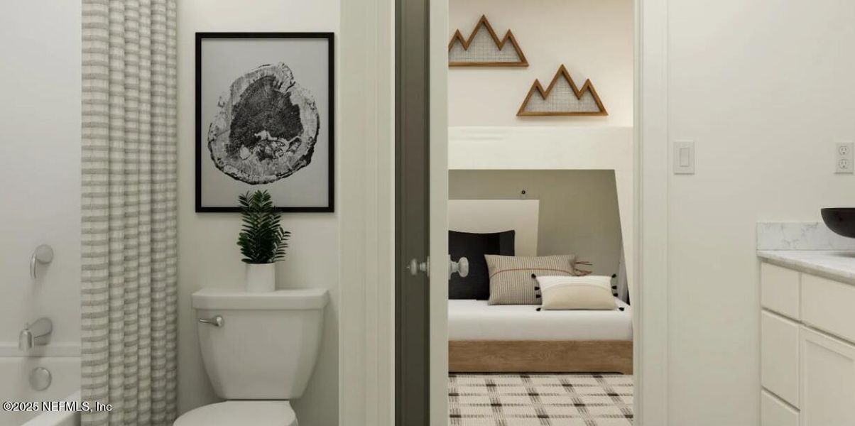 Furnished interior view inside a new home in Silver Falls Single Family at SilverLeaf: Silver Falls 40s at SilverLeaf, St. Augustine (Image 5).