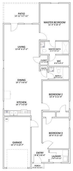 2D floor plan layout for the Yale by Enchanted Homes in Arcadia Village, Spartanburg, SC (Image 5). 2D floor plan layout for the Yale by Enchanted Homes in Arcadia Village, Spartanburg, SC (Image 5).