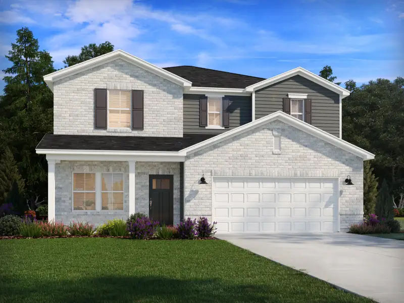 Front exterior of a new home in Mission Hills, La Vergne, TN, highlighting curb appeal (Image 1). Front exterior of a new home in Mission Hills, La Vergne, TN, highlighting curb appeal (Image 1).