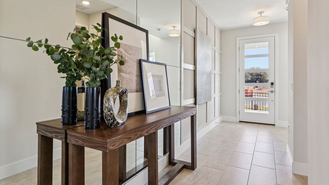 The Mangrove Model Interior Entry at Lakeside at Satilla by DRB Homes in Saint Cloud, FL