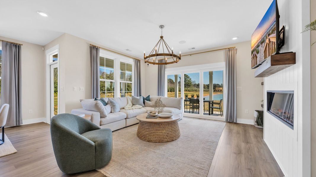 Furnished interior view inside a new home in Oak Bend, James Island (Image 9).