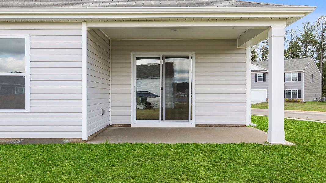 Exterior details and patio area of a home in Bentley Park, Greenwood (Image 3).