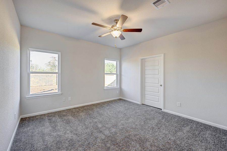 Primary Suite. Sample image for illustration; upgrades, options, and colors may vary. Primary Suite. Sample image for illustration; upgrades, options, and colors may vary.