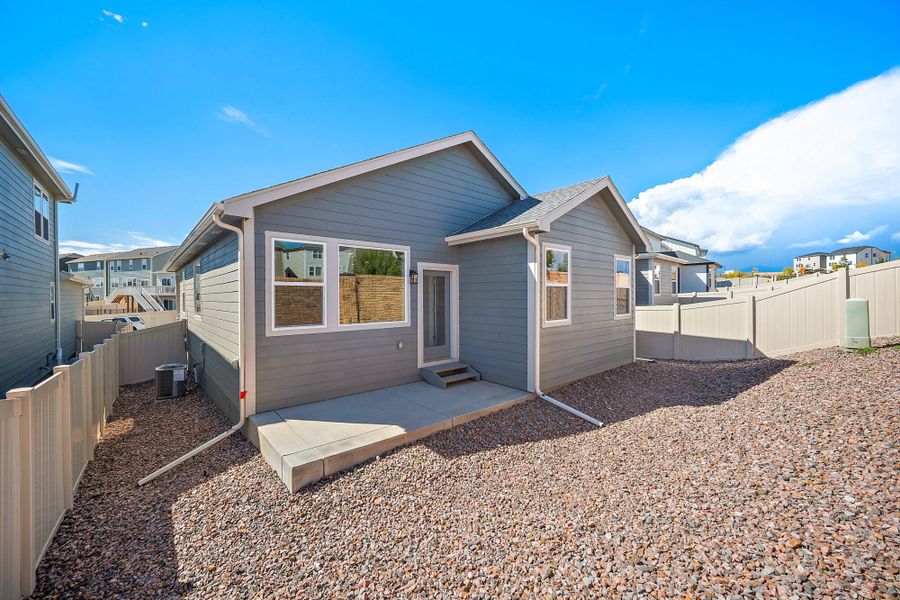 Exterior details and patio area of a home in Trails at Aspen Ridge-3, Colorado Springs (Image 23).