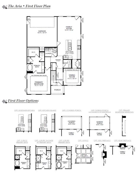 2D floor plan layout for the Aria by Eastwood Homes in Marble Tree, Ball Ground, GA (Image 3).