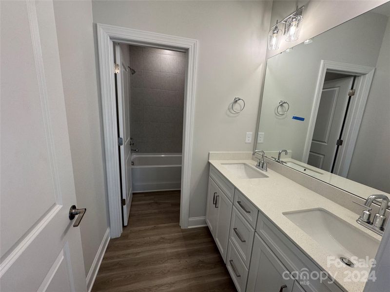 Hall Bath with Double Sinks