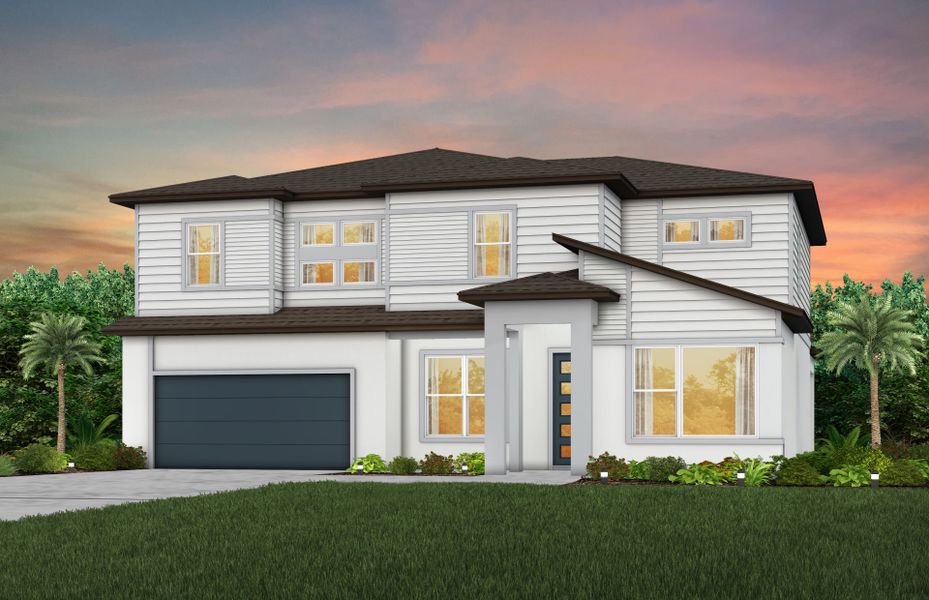 Representative exterior photo of a completed home built from the Newlyn by Pulte Homes in Riverwood, Zephyrhills, FL (Image 15).