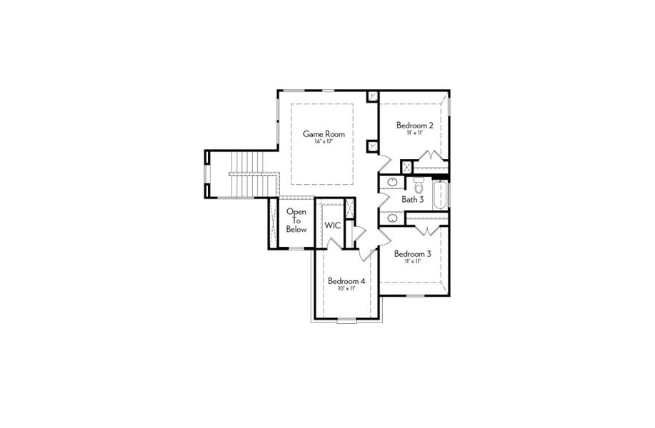 2D floor plan layout for the Live Oak by Autograph Homes in Aldeana - Paintbrush Collection, Bonney, TX (Image 4). 2D floor plan layout for the Live Oak by Autograph Homes in Aldeana - Paintbrush Collection, Bonney, TX (Image 4).