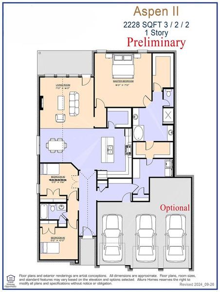 Aspen II  Floor Plan - Page 1 (2 Car) Forest Ridge Representative