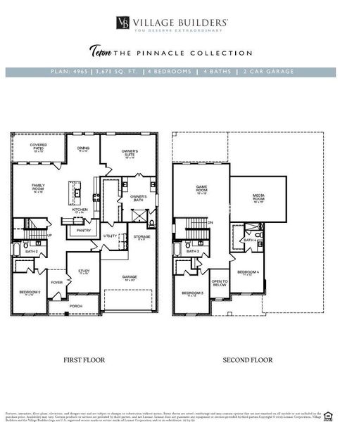 2D floor plan layout of this home in Cross Creek West: Pinnacle Collection, Fulshear, TX (Image 2). 2D floor plan layout of this home in Cross Creek West: Pinnacle Collection, Fulshear, TX (Image 2).