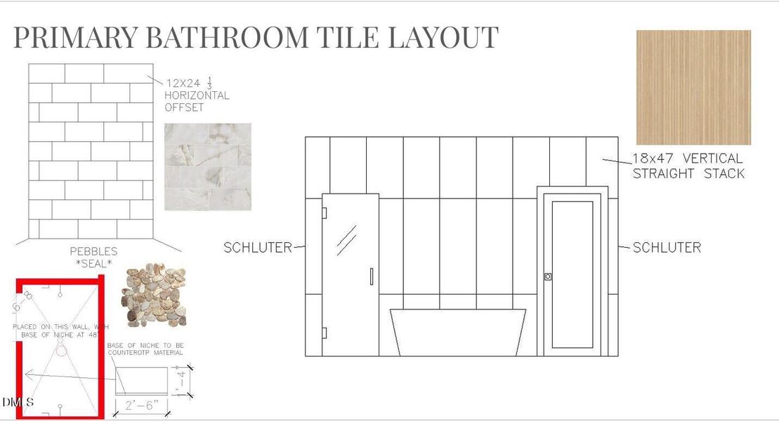 Primary Bathroom Tile Layout 24