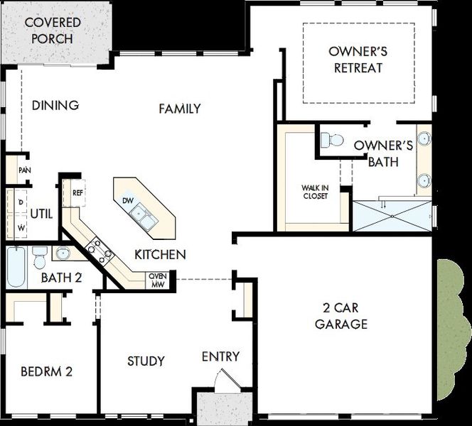 2D floor plan layout of this home in Elements at Viridian - Garden Series, Arlington, TX (Image 2). 2D floor plan layout of this home in Elements at Viridian - Garden Series, Arlington, TX (Image 2).