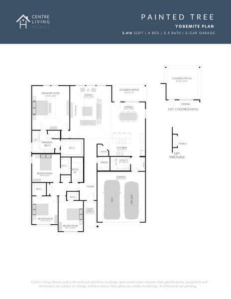 2D floor plan layout of this home in Painted Tree Lakeside, McKinney, TX (Image 5).