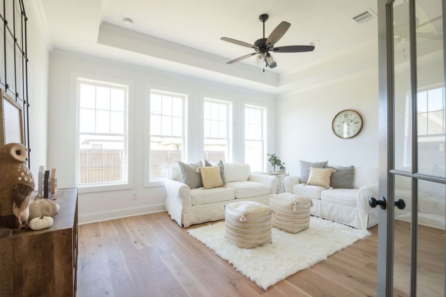 Representative furnished interior of a home built from the The Elizabeth by Reece Homes in Pebble Creek, College Station (Image 9). Representative furnished interior of a home built from the The Elizabeth by Reece Homes in Pebble Creek, College Station (Image 9).
