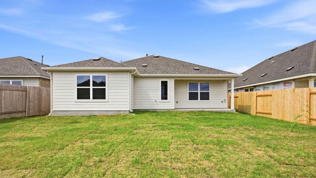 Exterior details and patio area of a home in Infinity Square, Kyle (Image 22).