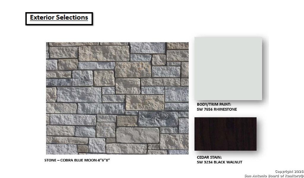 Sample of building materials used in homes in Homestead 65', Schertz (Image 25).