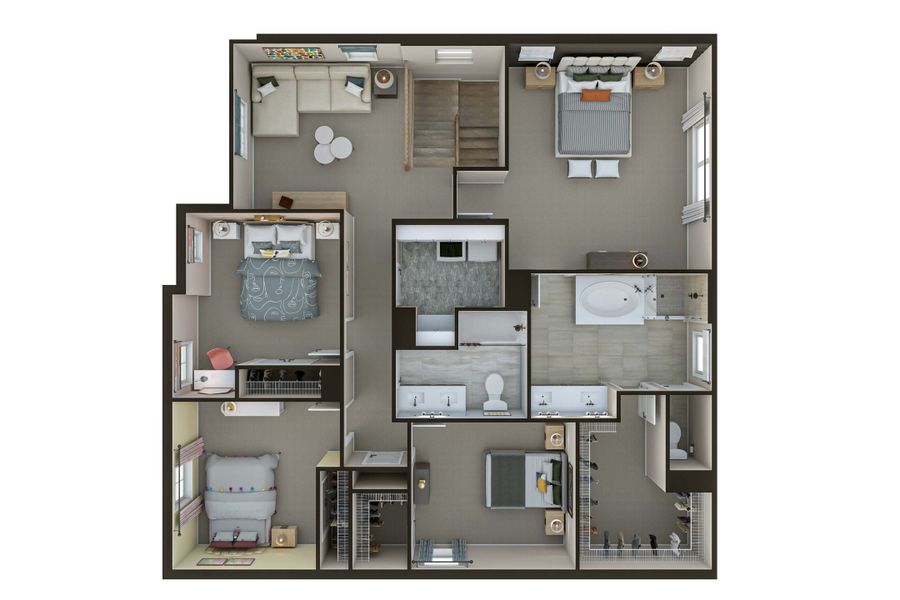 2D floor plan layout of this home in Alton Creek, Mint Hill, NC (Image 5).