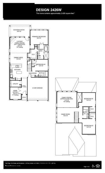 2D floor plan layout of this home in Devonshire - Reserve 45', Forney, TX (Image 2). 2D floor plan layout of this home in Devonshire - Reserve 45', Forney, TX (Image 2).