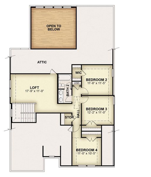 2D floor plan layout for the Honor by Rockwell Homes in Creekside, Royse City, TX (Image 6).