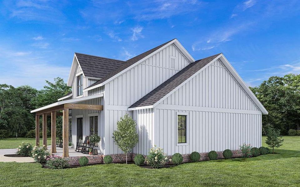 Front exterior of a new home in Parallel Pastures, Poolville, TX, highlighting curb appeal (Image 15).