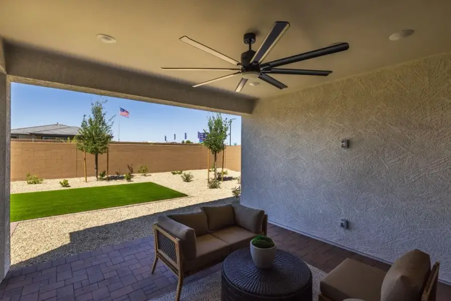 Exterior details and patio area of a home in The Grove at El Cidro, Goodyear (Image 24).