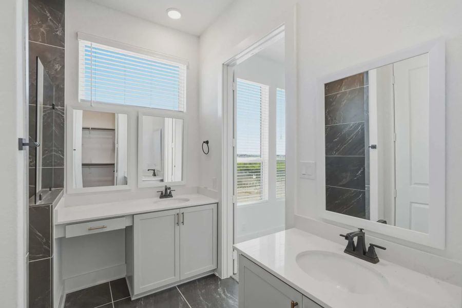 Representative furnished interior of a home built from the Calypso by Chesmar Homes in Prominence Urban, San Antonio (Image 4).