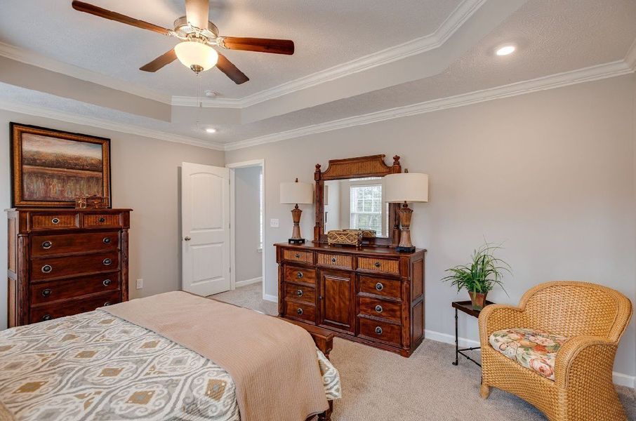 Primary Bedroom.

*Photos are from a staged model home of floor plan. Options and Selections may vary in actual home.