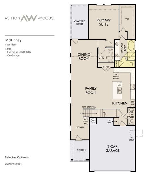 2D floor plan layout of this home in The Cottages at La Cima, San Marcos, TX (Image 2).