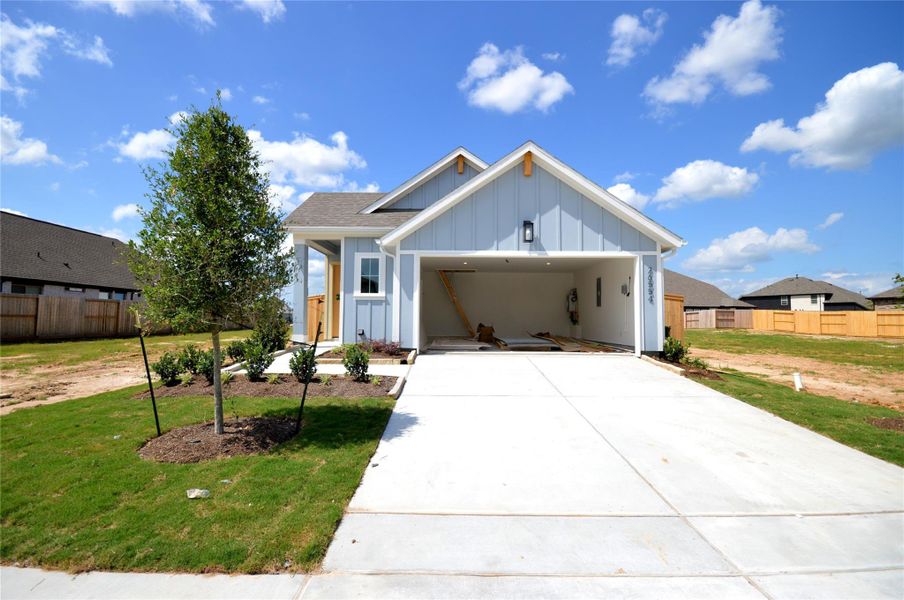 Front exterior of a new home in Jubilee, Hockley, TX, highlighting curb appeal (Image 2). Front exterior of a new home in Jubilee, Hockley, TX, highlighting curb appeal (Image 2).