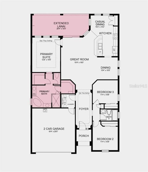 2D floor plan layout of this home in Palms at Coasterra, Palmetto, FL (Image 2).