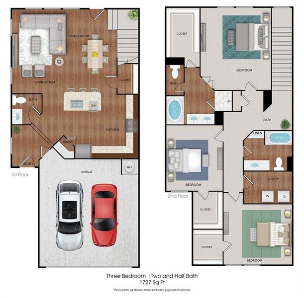 Floorplan shown may include upgraded features.