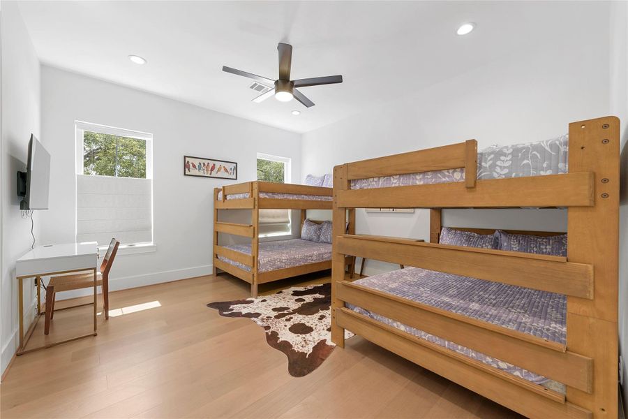 Secondary bedroom, large enough for 2 oversized bunk beds.