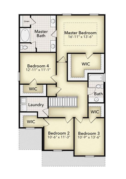 2D floor plan layout for the Plan 2227 by Adams Homes in The Bluffs at Lafayette, Freeport, FL (Image 4).