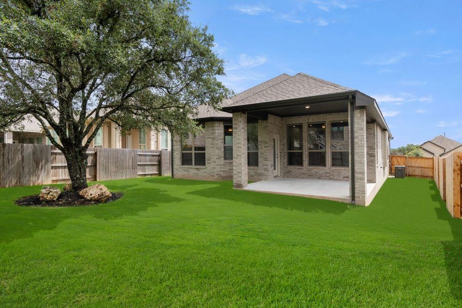 Rear of Home and Private Backyard