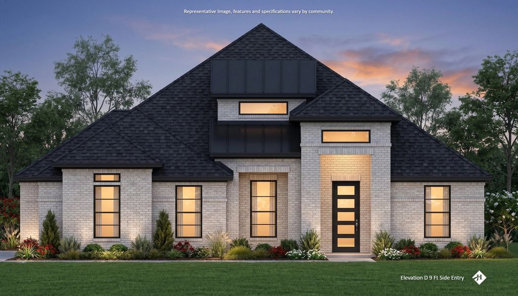 Front exterior of a new home in Redden Farms - Phase 1, Midlothian, TX, highlighting curb appeal (Image 18). Front exterior of a new home in Redden Farms - Phase 1, Midlothian, TX, highlighting curb appeal (Image 18).