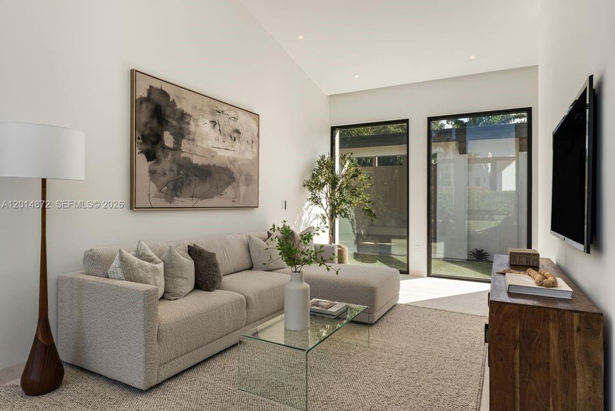 Furnished interior view inside a new home in , Coral Gables (Image 8). Furnished interior view inside a new home in , Coral Gables (Image 8).
