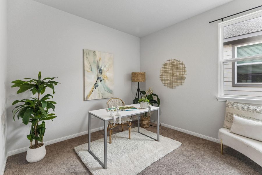 Furnished interior view inside a new home in Stallion Run, Buda (Image 17).