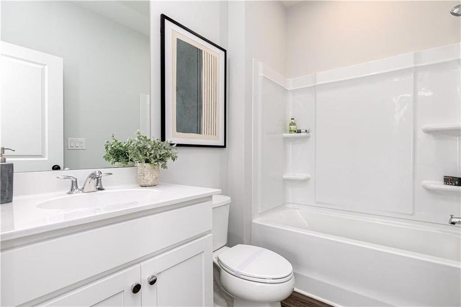 Furnished interior view inside a new home in Westside Bend at Proctor Creek Townhomes, Atlanta (Image 2). Furnished interior view inside a new home in Westside Bend at Proctor Creek Townhomes, Atlanta (Image 2).