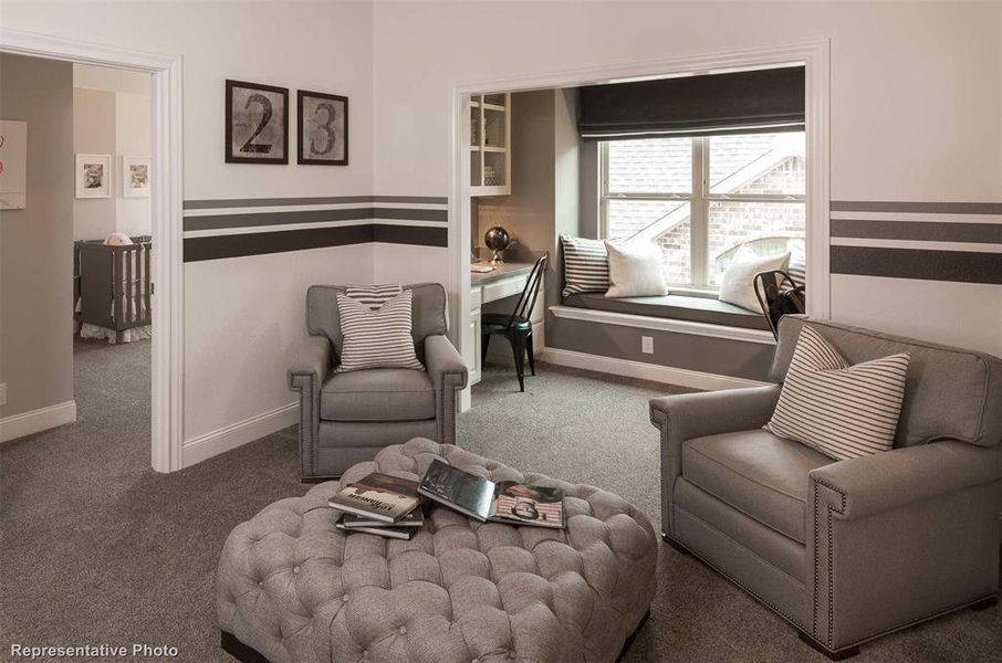 Furnished interior view inside a new home in Star Trail: 65ft. lots, Prosper (Image 20). Furnished interior view inside a new home in Star Trail: 65ft. lots, Prosper (Image 20).